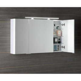 LUCIE miroir armoire incl. Lumière LED, 126x70x17cm, blanc