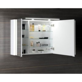 LUCIE miroir armoire incl. Lumière LED, 126x70x17cm, blanc