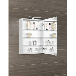 MIRRÓ miroir armoire incl. Lumière LED, 50x70x16cm, gauche/droite, blanc