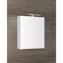 MIRRÓ miroir armoire incl. Lumière LED, 60x70x16cm, gauche/droite, blanc