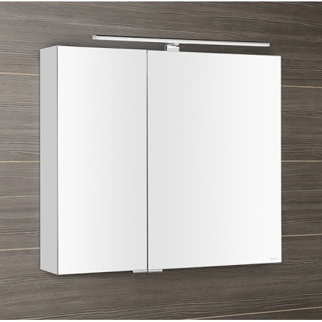 MIRRÓ miroir armoire incl. Lumière LED, 80x70x16cm, blanc
