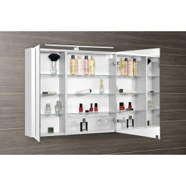 MIRRÓ miroir armoire incl. Lumière LED, 80x70x16cm, blanc