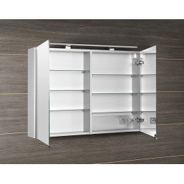 MIRRÓ miroir armoire incl. Lumière LED, 100x70x16cm, blanc
