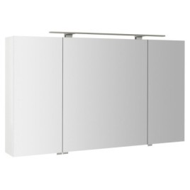 MIRRÓ miroir armoire incl. Lumière LED, 3x portes, 120x70x16cm, blanc