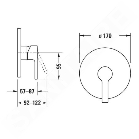 Duravit B.2 - Mitigeur de douche encastré, chrome B24210010010