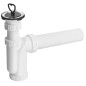 Casquette de lavabo, grille en acier inoxydable, bouchon en caoutchouc, DN50, blanc