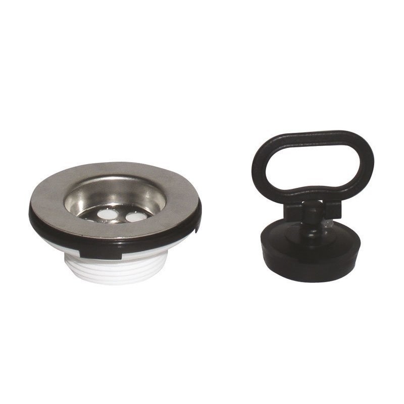 Bonde d'évier en acier inoxydable 6/4", bouchon avec poignée