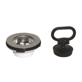 Bonde d'évier en acier inoxydable 6/4", bouchon avec poignée