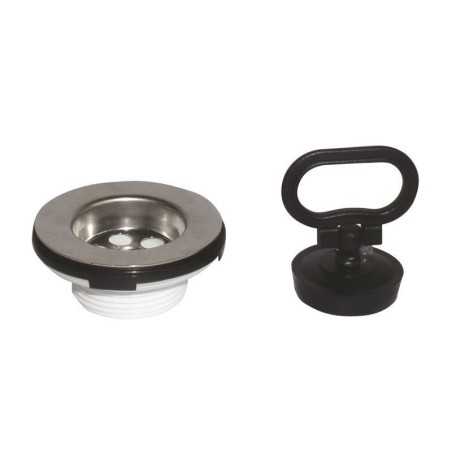 Bonde d'évier en acier inoxydable 6/4", bouchon avec poignée