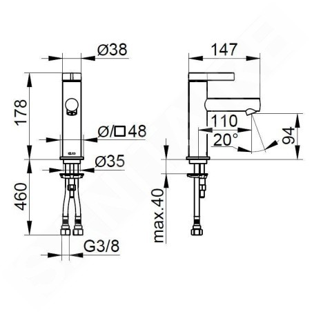 Keuco IXMO - Mitigeur de lavabo, chrome 59502011100