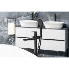 PAX mélangeur de bain dans le sol, noir mat