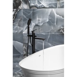 PAX mélangeur de bain dans le sol, noir mat