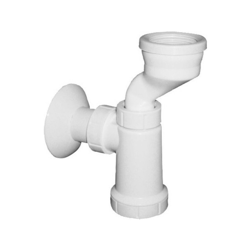 Trap urinaire avec manche en caoutchouc, DN40, blanc