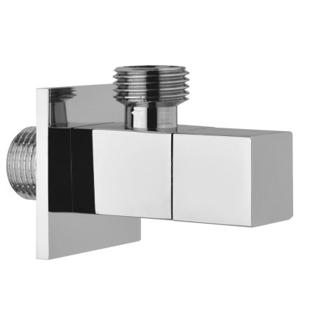 Valve d'angle avec rosette, carré, 1/2"x 3/8", chrom