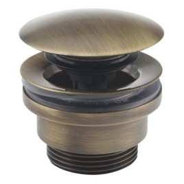 Click-Clack Washbasin Waste 5/4", silent, (H) 5-65mm, big plug/bronze