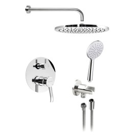 LUKA Douche en béton Set avec un seul levier Mixer Tap, 2 Outlets, Chrome