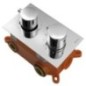 KIMURA Set de douche en béton avec robinet de mélangeur thermostatique, boîte, 3 sorties, Chrome KIMURA Set de douche en béton avec robinet de mélangeur thermostatique, boîte, 3 sorties, Chrome