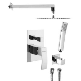GINKO Douche en béton Set avec un seul levier Mixer Tap, 2 Outlets, Chrome