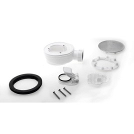 Déchet de plateau de douche, Ø 90mm, DN40, couvercle poli en acier inoxydable