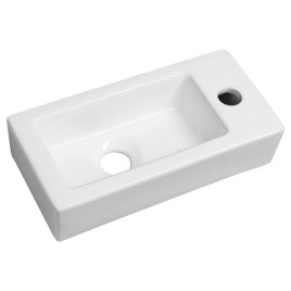 ZOE lavabo en céramique 37x18 cm, trou de robinet sur le RHS
