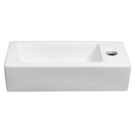 ZOE lavabo en céramique 37x18 cm, trou de robinet sur le RHS