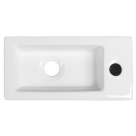 ZOE lavabo en céramique 37x18 cm, trou de robinet sur le RHS