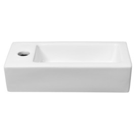 ZOE lavabo en céramique 37x18 cm, trou de robinet sur le LHS