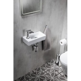 ZOE lavabo en céramique 37x18 cm, trou de robinet sur le LHS
