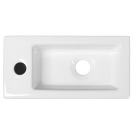 ZOE lavabo en céramique 37x18 cm, trou de robinet sur le LHS