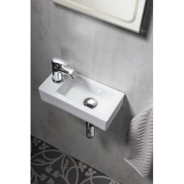 ZOE lavabo en céramique 37x18 cm, trou de robinet sur le LHS