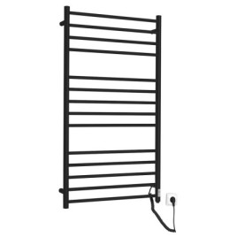 Radiateur de serviette électrique REDONDO avec minuterie, rond, 630x1160 mm, 130 W, noir