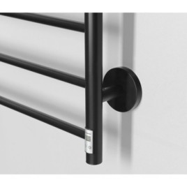 Radiateur de serviette électrique REDONDO avec minuterie, rond, 630x1160 mm, 130 W, noir