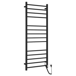 ESKINADO Sèche-serviettes électrique avec minuterie, carré, 600x1500 mm, 130 W, noir