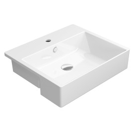 KUBE X lavabo en céramique 55x47cm, demi-recturé, blanc ExtraGlaze