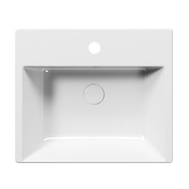 KUBE X lavabo en céramique 55x47cm, demi-recturé, blanc ExtraGlaze