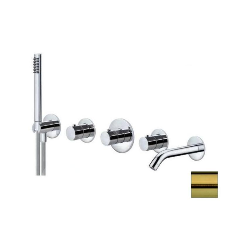 Paffoni Modular Box - Mitigeur thermostatique encastré, pour 2 sorties, or brossé MDE001HGSP
