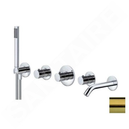 Paffoni Modular Box - Mitigeur thermostatique encastré, pour 2 sorties, or brossé MDE001HGSP