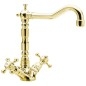 ANTEA Washbasin Mixer Tap avec Pop Up Waste and Retro Spout, or