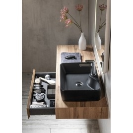 MORIAN Basin Cabinet 100x14x48cm, chêne, droite