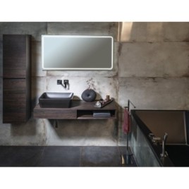 MORIAN Basin Cabinet 120x14x48cm, chêne noir, gauche