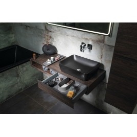 MORIAN Basin Cabinet 120x14x48cm, chêne noir, droit