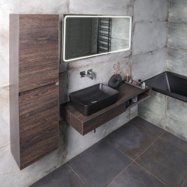 MORIAN Unité de rangement 35x140x30cm, chêne noir