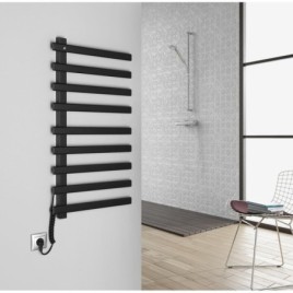 Radiateur de serviette électrique ELCOR 480x920x50 mm, 128 W, noir mat