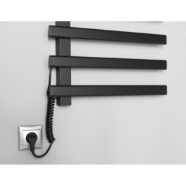 Radiateur de serviette électrique ELCOR 480x920x50 mm, 128 W, noir mat
