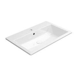 KUBE X lavabo en céramique 70x46cm, encastré, blanc ExtraGlaze