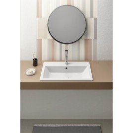 KUBE X lavabo en céramique 70x46cm, encastré, blanc ExtraGlaze