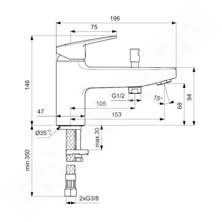 Ideal Standard CeraPlan - Mitigeur de baignoire, chrome BD257AA