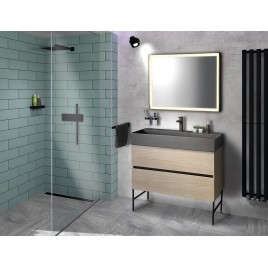 ODETTA Vanity Unité 95x50x43,5cm, chêne argenté