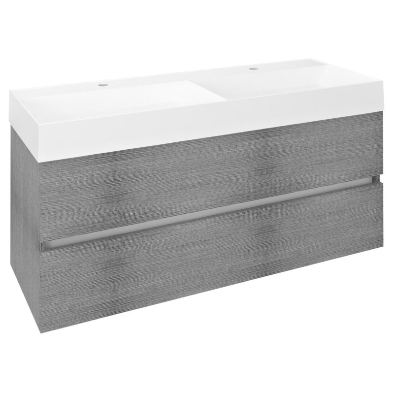 Unité de vanité ODETTA 118x50x43,5cm, chêne argenté Unité de vanité ODETTA 118x50x43,5cm, chêne argenté