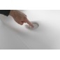 Lavabo double central EMICO, 130x50 cm, version L, Rockstone blanc mat